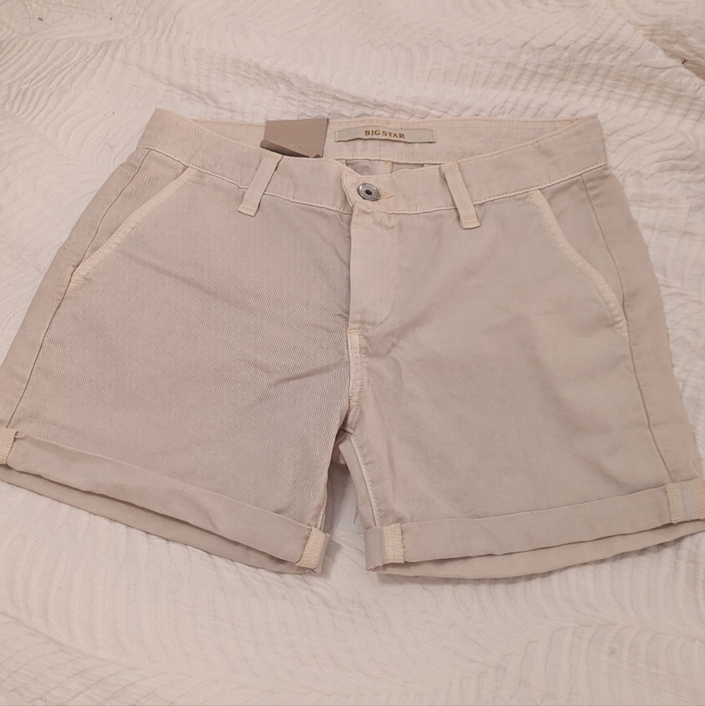 Big Star Cream Shorts - Size 24 - New and unworn with rear tag